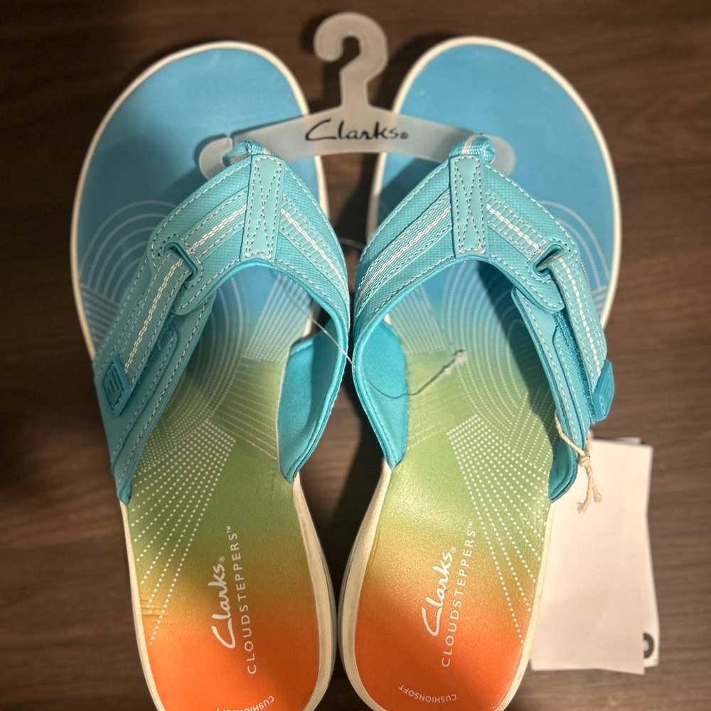 CLARKS Cloudsteppers Blue Sandals